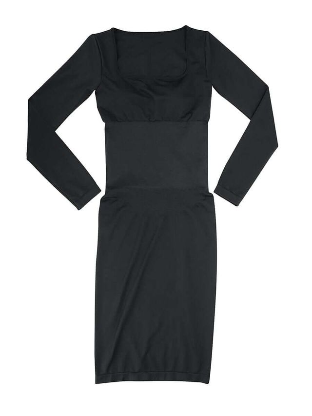 Seamless Square Neck Long Sleeve Shaper Dress